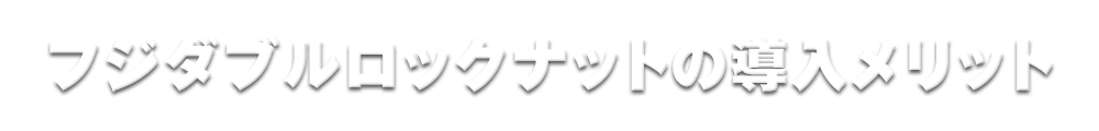 フジダブルロックナットの導入メリット
